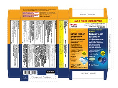 Maximum Strength Day Time And Nightime Sinus Relief   Cvs  24s Carton